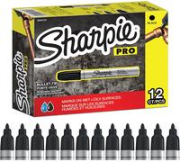 Pro Marqueurs Permanents Pointe Moyenne Ogive Noir Lot De 12