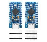 Pro Micro avec puce 32u4 Development Board 2 PCS Pro Micro 5V/16MHz Nano Microcontroller Development Board avec interface USB intégrée de type C, compatible avec Arduino IDE
