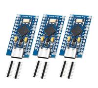 Pro Micro Conseils de Développement avec 32U4 Chip Ulegqin Pro Micro 5V/16MHz Microcontrôleur Mise à Jour USB Autonome Interface Type-C Compatible avec Arduino(3 pièce)