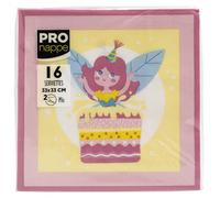 Pro Nappe - Réf 62350i - 16 Serviettes Ouate 33x33 cm - 2 plis - Fées