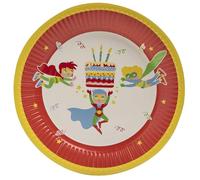 Pro Nappe - Réf 79160i - 10 Assiettes en carton rondes - 23 cm - Super-héros