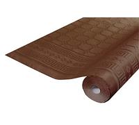 Pro Nappe - Réf R482529I - Nappe jetable papier damassé en rouleau de 25 M de long X 1,18 M de large - Papier damassé au motif universel chic et classique - 83 couverts - Couleur chocolat