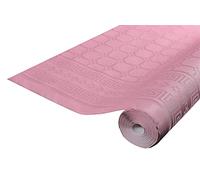 Pro Nappe - Ref R482586I - Nappe jetable en papier damassé en rouleau de 25 m de long x 1,18 m de large - Couleur rose poudré - Papier damassé avec impression universelle chic et classique