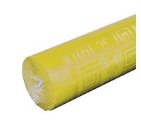 Pro Nappe - Réf R485020I - Nappe jetable en papier damassé en rouleau de 50 M de long X 1,18 M de large - Papier damassé au motif universel chic et classique - 166 couverts - Couleur jaune