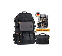 TARION Pro PB-01 Sac Photo Grande Capacité Professionnel Sac à Dos DSLR Caméra Multifonctionnel pour 2 Appareils 7 Objectifs, Ordinateur 15.6 Pouces, Petit Sac de Ceinture