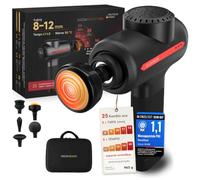PRO Pistolet de massage avec fonction thermique Note 1,1 - Pistolet de massage avec profondeur de massage réglable - Pistolet de massage pour le dos, le cou, les fascias - Pistolet musculaire pour