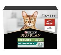 Purina Pro Plan Nutri Savour Sterilised Aliment Chats Morceaux Au Bœuf En Sauce Sachets 10x85g
