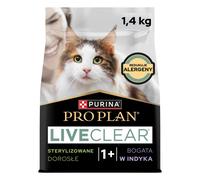 Purina Pro Plan LiveClear Adulte Croquettes Chat, Riche en Dinde - Sac de 1,4 kg