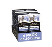 Pro Plan Forti Flora Lot de 4 boîtes de 30 comprimés à croquer pour Chats pour Soutenir la santé intestinale, avec probiotiques