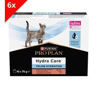 Pro Plan Hydra Care Hydration Supplement Pour chat - saumon - 10x75g - Formulé pour augmenter l'apport hydrique (Lot de 6)
