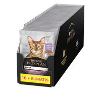 PRO PLAN Nutrisavour Delicate - Nourriture pour chats : morceaux tendres au saumon en sauce, 26 x 85 g (18 + 8 GRATUITS)