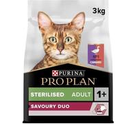 PRO PLAN Sterilised Adult 1+ SAVOURY DUO Riche en Canard et au Foie - 3kg - Croquettes complètes pour chats adultes stérilisés