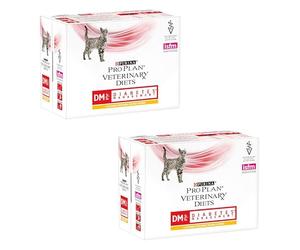 Pro Plan Veterinary Diets Gestion du Diabète au Poulet pour Chat | Pack Double | 2 x 10 x 85 g | Sachets Fraîcheur | Régulation de la Glycémie