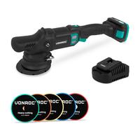 PRO Polisseuse à double action 20 V - Ø 125 mm | Avec batterie 2,0 Ah, Chargeur Rapide et 5 disques de polissage