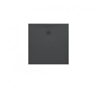 Pro Receveur de douche en gel coat Marbond extra-plat carré, évacuation sur le côté 80x80, Gris mat H2109500780001