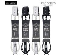 PRO SERIES-Laisse de Surf SUP, Manchette Antidérapante, Légère, Mise à Niveau, TPU, SION L, en Acier Inoxydable, pour Longboard Black 7MM-6FT