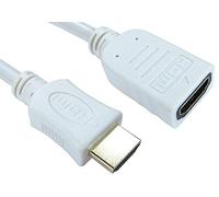Pro Signal 99HDHS-403WHT Câble d'extension HDMI mâle vers femelle haute vitesse avec Ethernet, prise en charge ARC et 3D Blanc 3 m