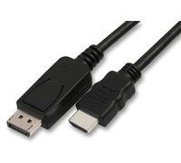 PRO SIGNAL - Câble DisplayPort Male vers HDMI Male, 1.8m Noir