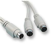 PRO SIGNAL - Câble Y Adaptateur PS/2 Mâle à Double PS/2 Femelle