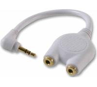 PRO SIGNAL - Connecteur coudé de 3,5 mm vers deux connecteurs en Y stéréo de 3,5 mm