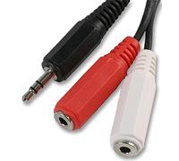 Pro Signal PSG00112 Prise jack stéréo 3,5 mm vers 2 prises jack mono 3,5 mm, 2 m, noir