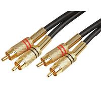 Pro Signal PSG00461 Câble 2 prises phono RCA mâle vers 2 prises mâles Noir 5 m