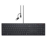Pro Silent Wired Collaboration Keyboard KB525C - Clavier - USB, USB-C - AZERTY - Français - noir - avec 3 years NBD Advance Exchange