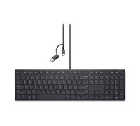Pro Silent Wired Collaboration Keyboard KB525C - Clavier - USB, USB-C - QWERTY - Portugais - noir - avec 3 years NBD Advance Exchange