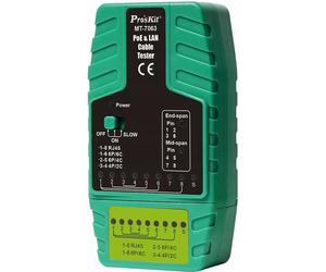 Pro’sKit MT-7063 Testeur de câbles PoE et LAN, RJ11/RJ12/RJ45