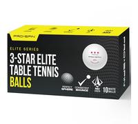 PRO-SPIN Balles de Ping Pong Elite Series Balle de Ping-Pong 3 Étoiles Blanches - Balles de Tennis de Table 40+ en ABS Haute Performance de Niveau Tournoi - Sphère Parfaite, Rebond Précis, Durables