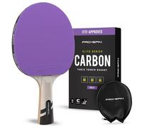 PRO-SPIN Raquette de Ping Pong - Homologuée ITTF en Fibre de Carbone | Série Elite 7 Plis, Caoutchouc Premium, Éponge 2 mm et Étui de Protection (Violette, Paquet de 1)
