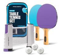 PRO-SPIN Set de Raquettes de Ping-Pong Portable | Kit de Qualité avec Filet Ping Pong pour Toute Table, Raquettes Tennis de Table Hautes Performances, Balles de 3-Étoiles