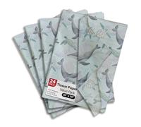 Pro Supply Global Lot de 24 feuilles de papier de soie imprimé créatures marines tortues et baleines pour sacs cadeaux ou boîtes et emballage - Papier de soie décoratif en vrac pour emballage et