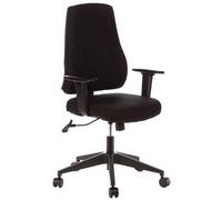 hjh OFFICE 608100 Chaise de Bureau Pro-TEC 100 Tissu Noir Chaise de Travail Ergonomique avec accoudoirs et Dossier réglables