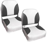 [pro.tec] 2 x siège de bateau rembourré pliable gris / blanc