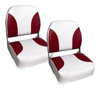 Siège Pilot de Bateau Similicuir Métal Plastique 42x39x51 cm Rouge Blanc [pro.tec]