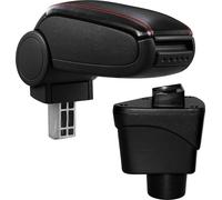 [pro.tec]® Accoudoir central Adapté - Noir avec coutures rouges - Spécifique au véhicule Accoudoir avec compartiment de rangement - rembourré en similicuir