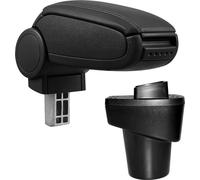 [pro.tec]® Accoudoir central Adapté - Noir - Spécifique au véhicule Accoudoir avec compartiment de rangement - rembourré Couvercle en tissu