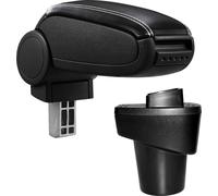 [pro.tec]® Accoudoir central Adapté - Noir - Spécifique au véhicule Accoudoir avec compartiment de rangement - rembourré Couvercle en tissu