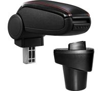 [pro.tec]® Accoudoir central Adapté - Noir - Spécifique au véhicule Accoudoir avec compartiment de rangement - rembourré Couvercle en tissu