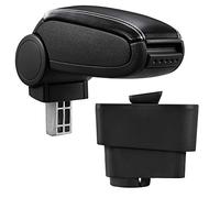 pro.tec Accoudoir Central - avec Compartiment - rembourré - Cuir-synthétique - Noir avec des Coutures Blancs