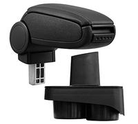 pro.tec Accoudoir Central - avec Compartiment - rembourré - Cuir-synthétique - Noir avec des Coutures Noirs