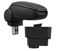 pro.tec Accoudoir Central - avec Compartiment - rembourré - Cuir-synthétique - Noir avec des Coutures Noirs