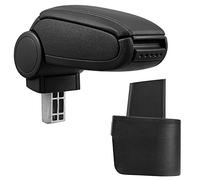 [Pro.tec] Accoudoir Central - avec Compartiment - rembourré - Cuir-synthétique - Noir avec des Coutures Noirs