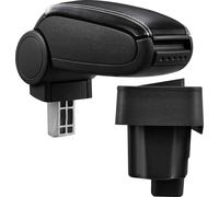 [pro.tec] Accoudoir central pour BMW E36, années 1990 - 2000 (toutes les variantes, sauf Compact) - accoudoir avec compartiment de rangement - rembourré - cuir synthétique noir avec coutures blanches