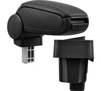 [pro.tec] Accoudoir central pour BMW E36, années 1990 - 2000 (toutes les variantes, sauf Compact) - accoudoir avec compartiment de rangement - rembourré - simili-cuir - noir