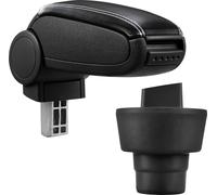 [pro.tec] Accoudoir central pour BMW Mini (1ère génération), années 2001 - 2006 - accoudoir avec compartiment de rangement - rembourré - noir similicuir avec coutures blanches