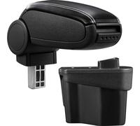 [pro.tec] Accoudoir central pour Kia Rio 3ème génération (type UB, depuis 2011) - accoudoir avec compartiment de rangement - rembourré - simili-cuir - noir avec coutures blanches