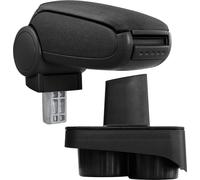 [pro.tec] Accoudoir central pour VW Polo 9N / 9N2 / 9N3 - Accoudoir avec compartiment de rangement - rembourré - textile - noir