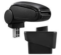pro.tec Accoudoir Central Rembourré compatible A1 avec Compartiment de Rangement Kit de Montage Installation Facile Cuir-synthétique Noir avec Surpiqûres Blanches